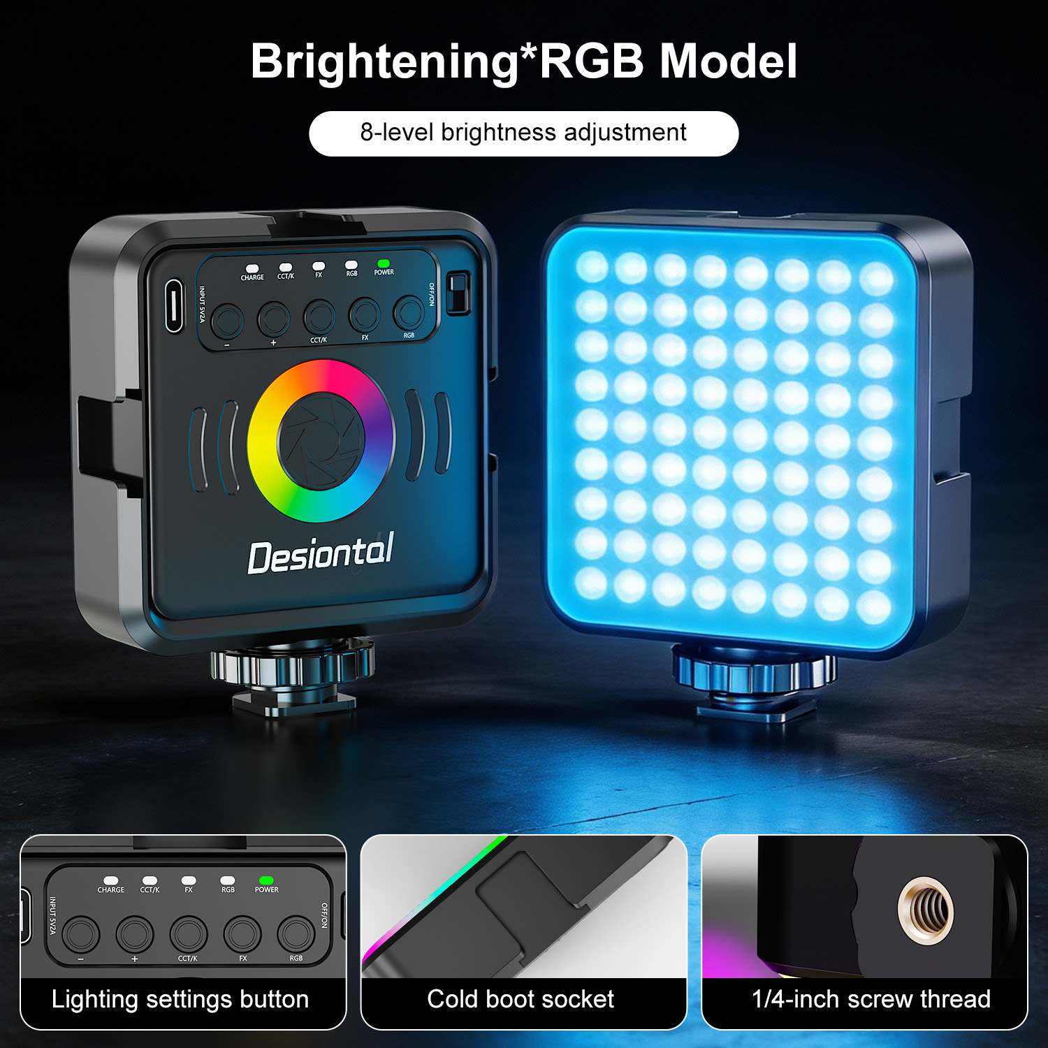 Photography Lighting Types - Desiontal X2 - Luz LED RGB
