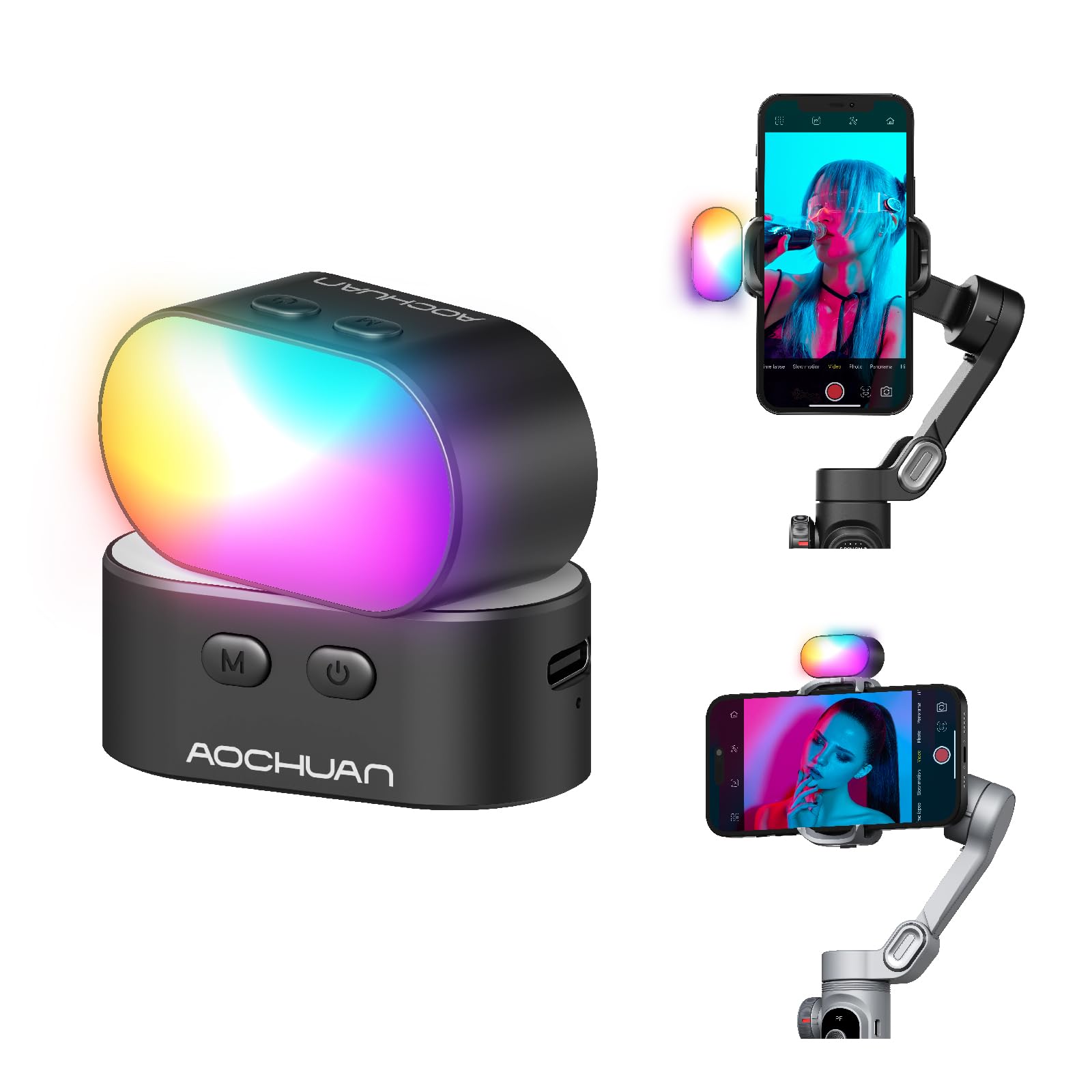 Torjim Rgb Photography Video Lighting - AOCHUAN RGB Luz de relleno magnética