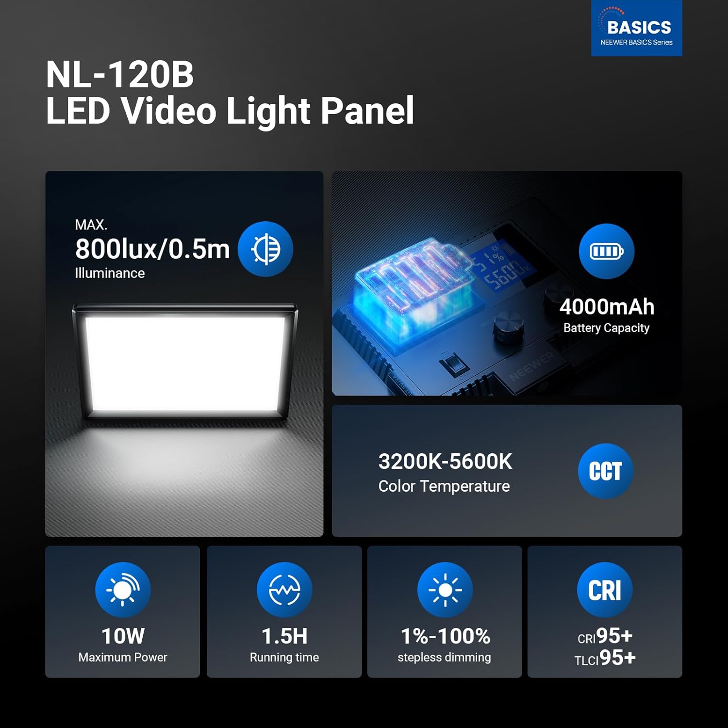 Panel de Luz LED NEEWER Basics - Photography Lighting Basics reseña y precio