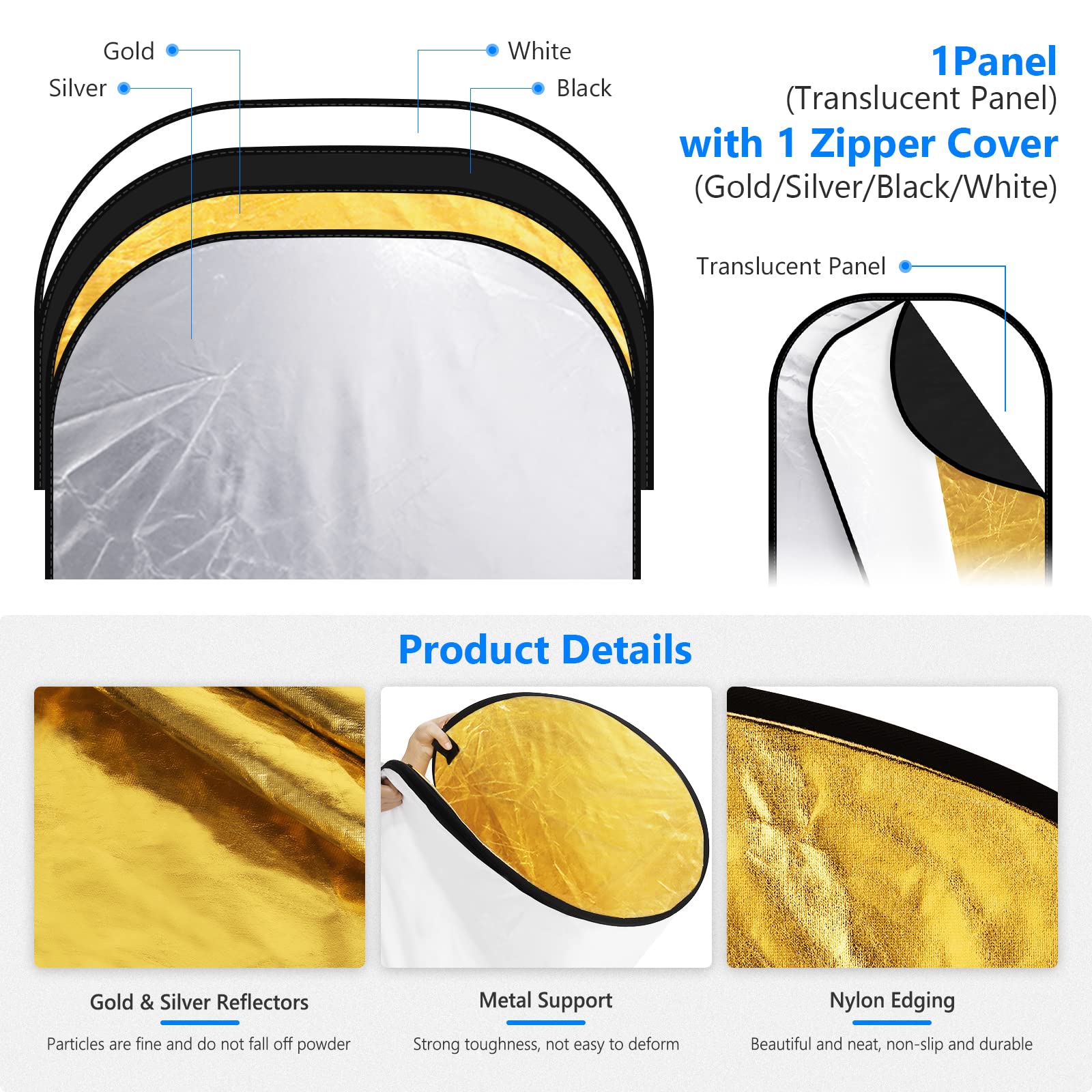 NEEWER Reflectores de Luz para - Reflector Disc Silver reseña y precio