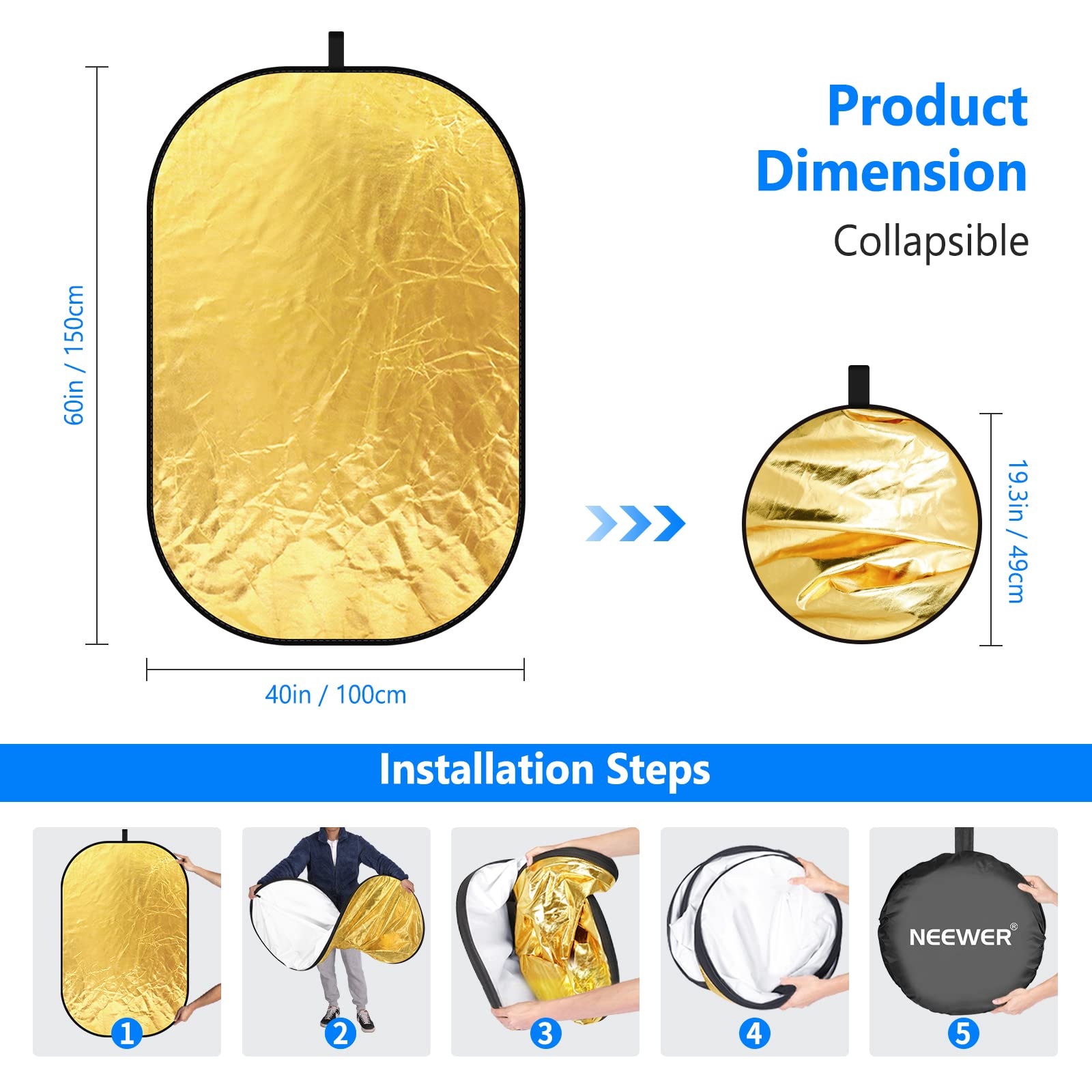 NEEWER Reflectores de Luz para - Reflector Disc Silver reseña y precio