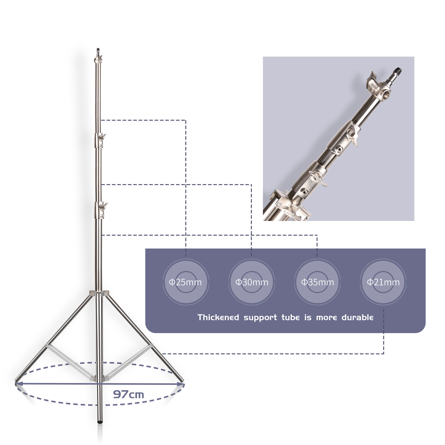 Soporte de luz de acero inoxid - Photography Lighting Tool reseña y precio
