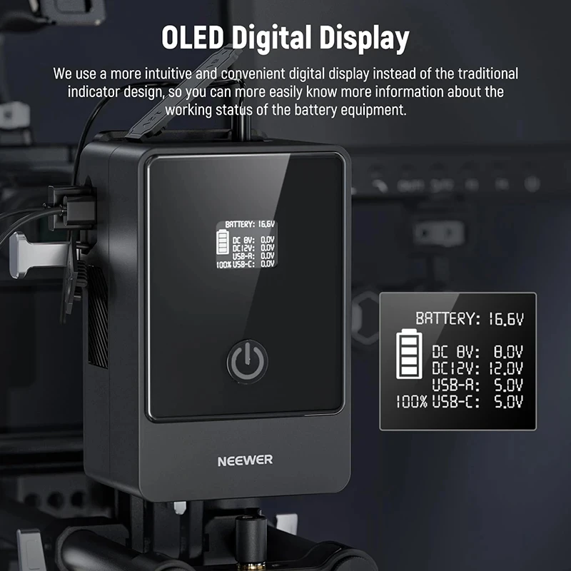 Neewer PS099E V montaje baterí - V Mount Battery reseña y precio