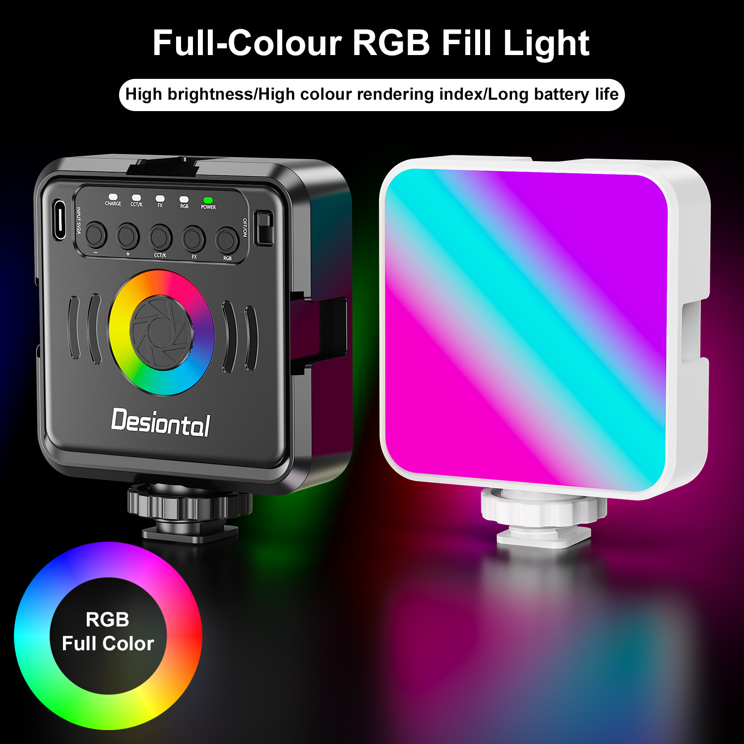 Desiontal X2 - Luz LED RGB Por - Photography Lighting Types reseña y precio
