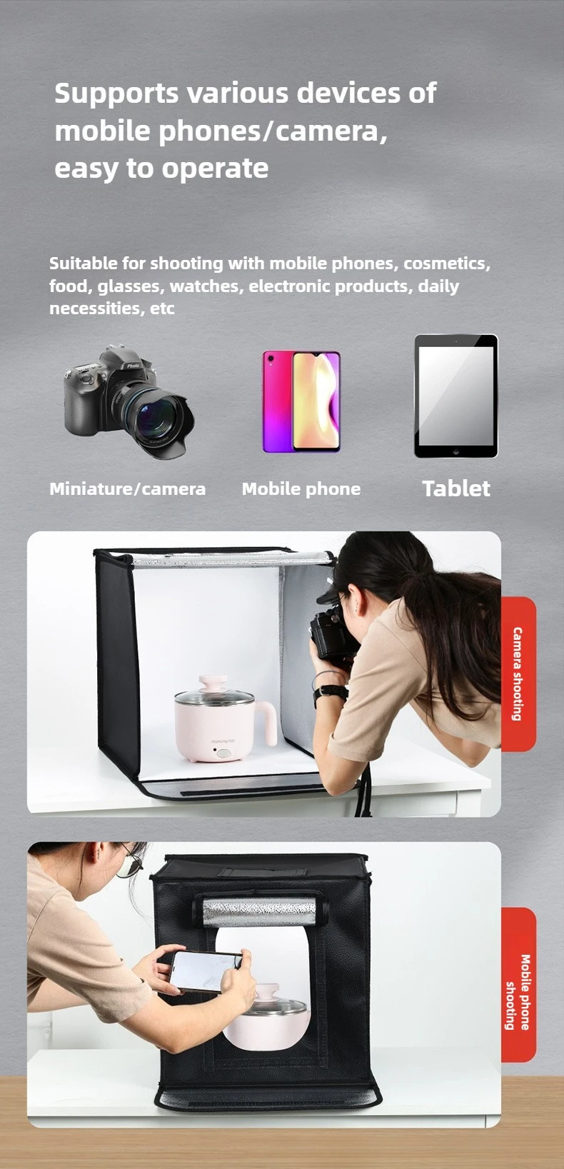 Caja de luz LED para estudio d - Photography Led Lighting Kit reseña y precio
