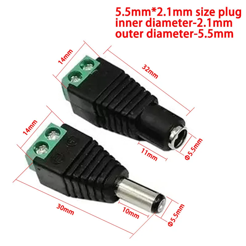 Conectores CC hembra y macho,  - Photography Led Lighting Kit reseña y precio