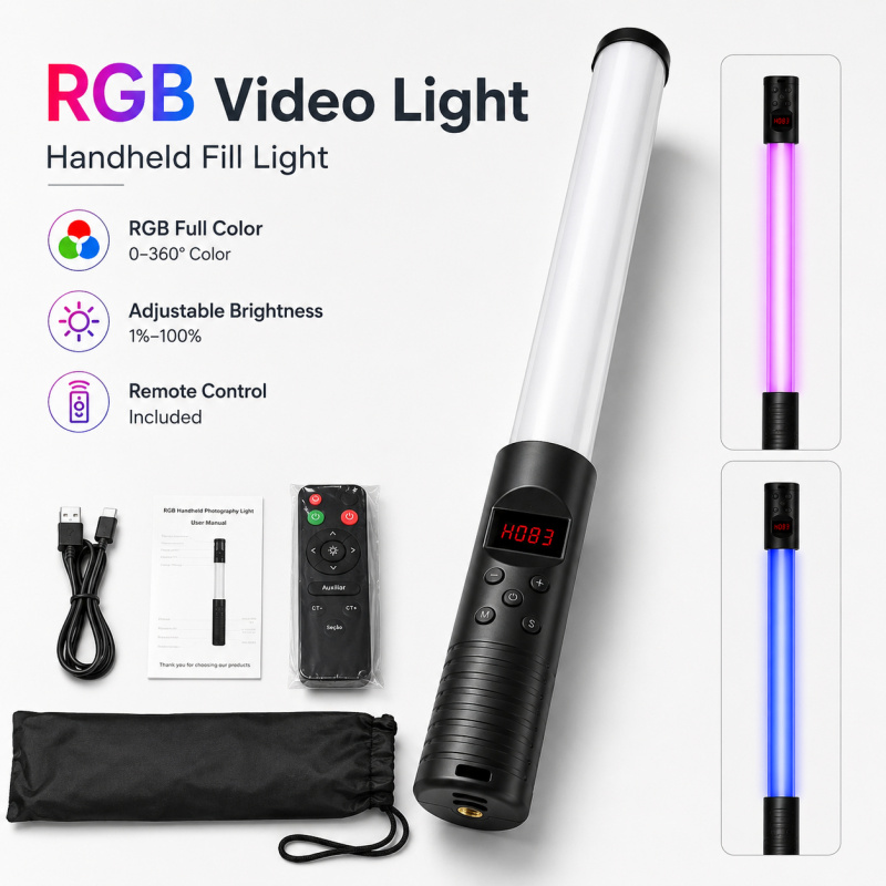 Varita de Luz de Video RGB Por - Torjim Rgb Photography Video Lighting reseña y precio