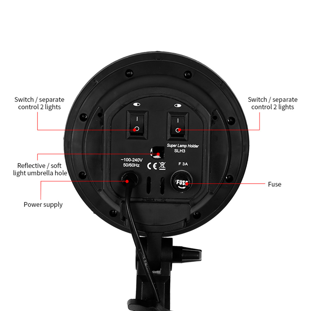 Base de cuatro portalámparas E - Photography Lighting Kits reseña y precio
