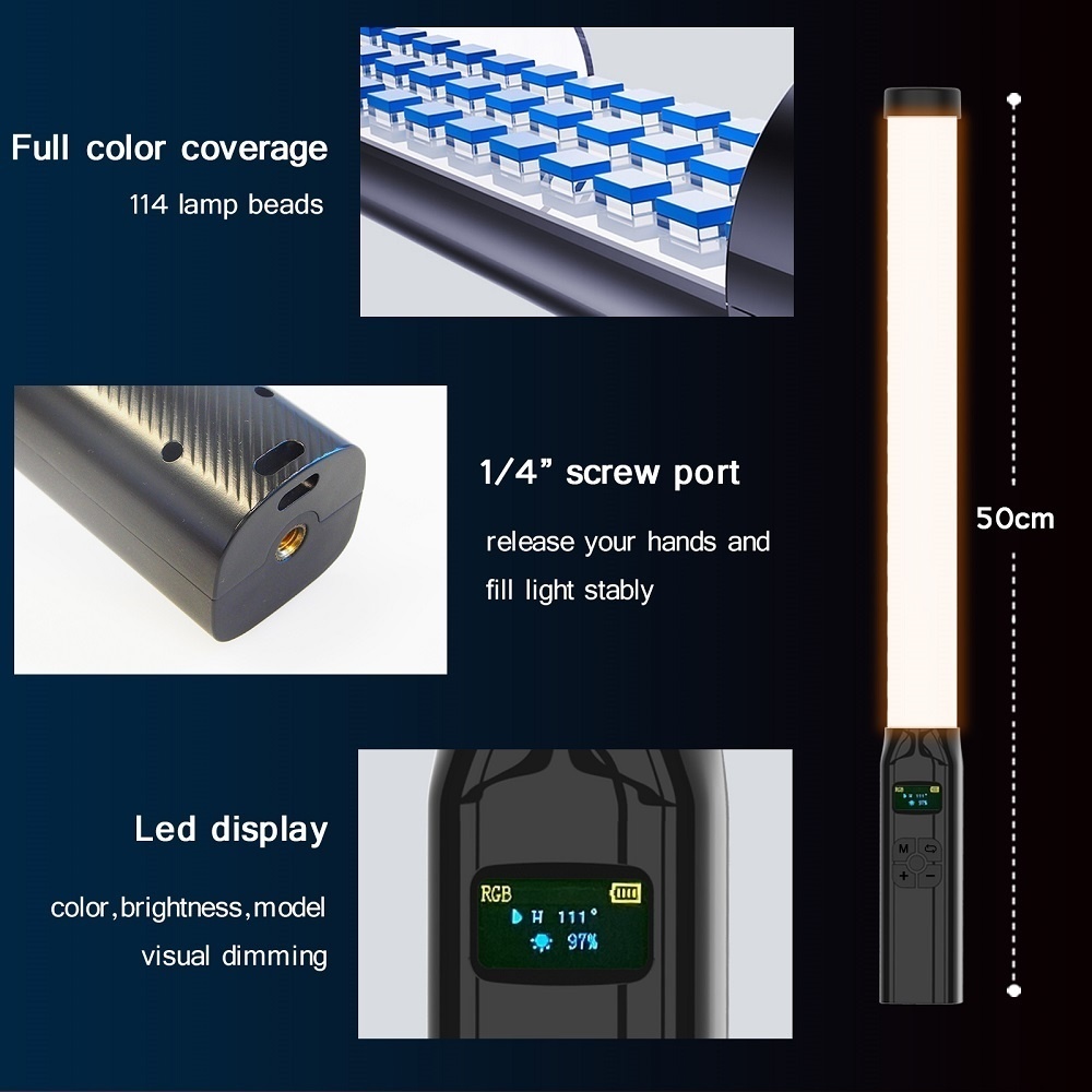 Varita de luz RGB de 50CM, man - Photography Lighting Types reseña y precio