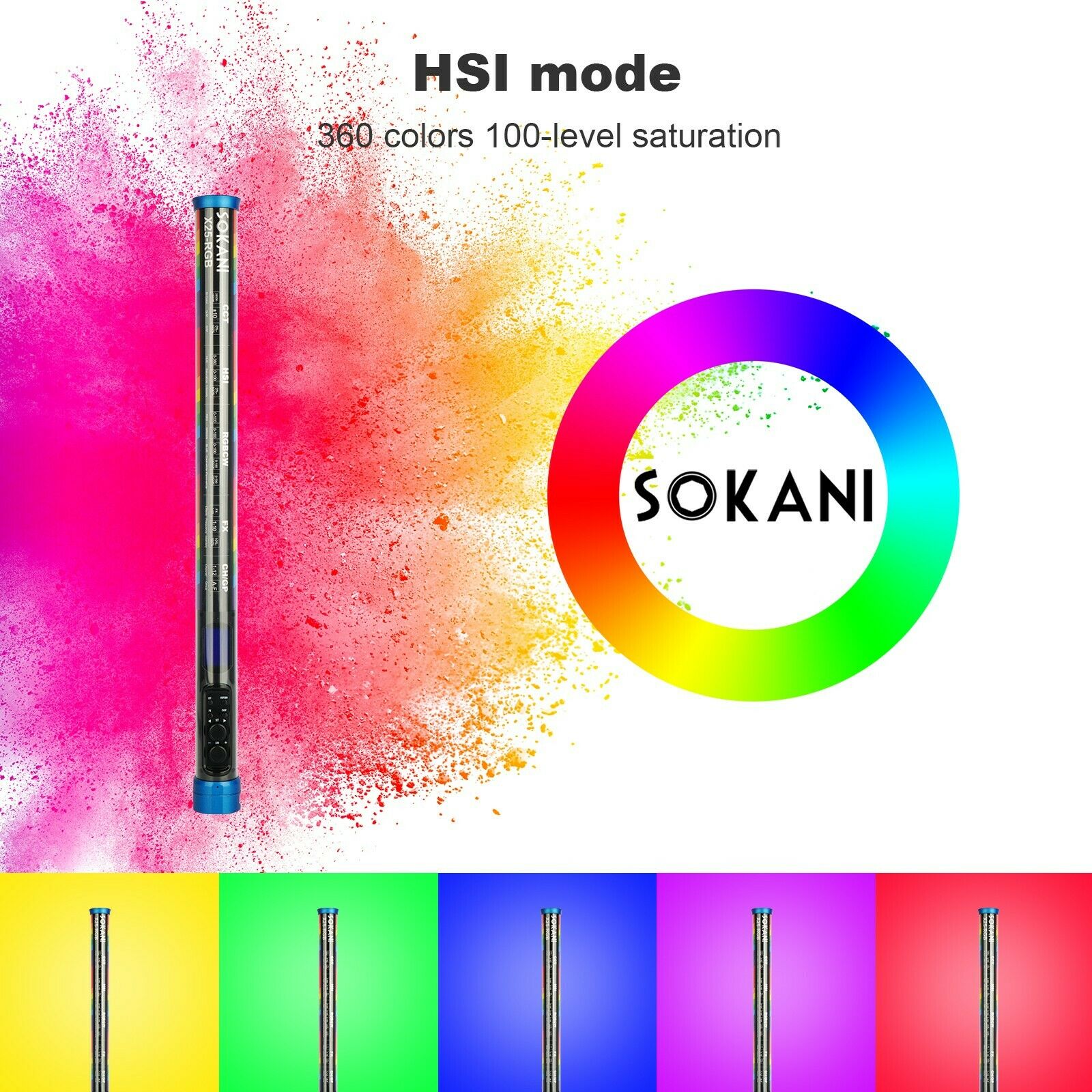 Sokani X25 RGB tubo de luz LED - Torjim Rgb Photography Video Lighting reseña y precio