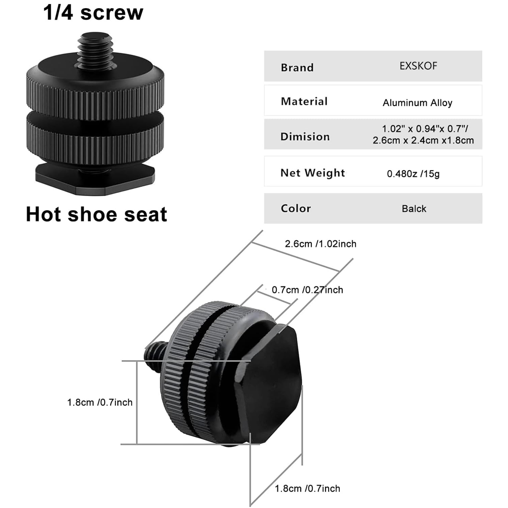 Adaptador de Zapata de Aleació - Photography Led Lighting Kit reseña y precio